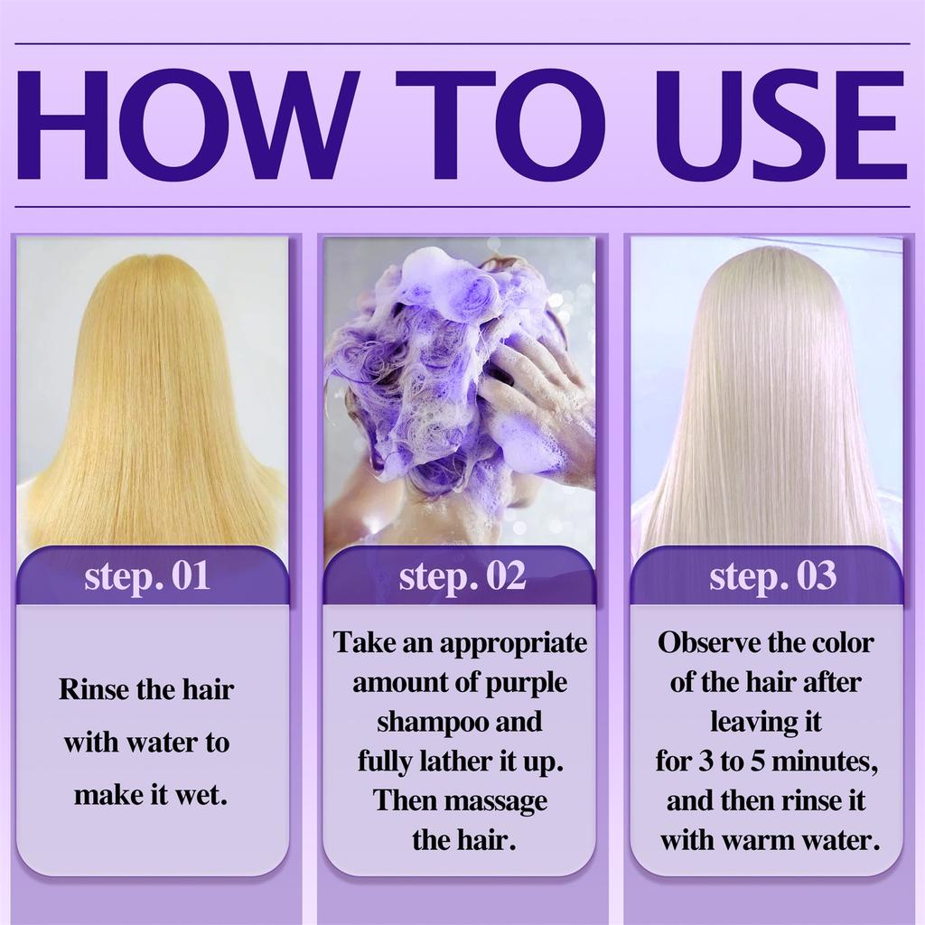 Shampooing violet nourrissant et adoucissant pour cheveux décolorés