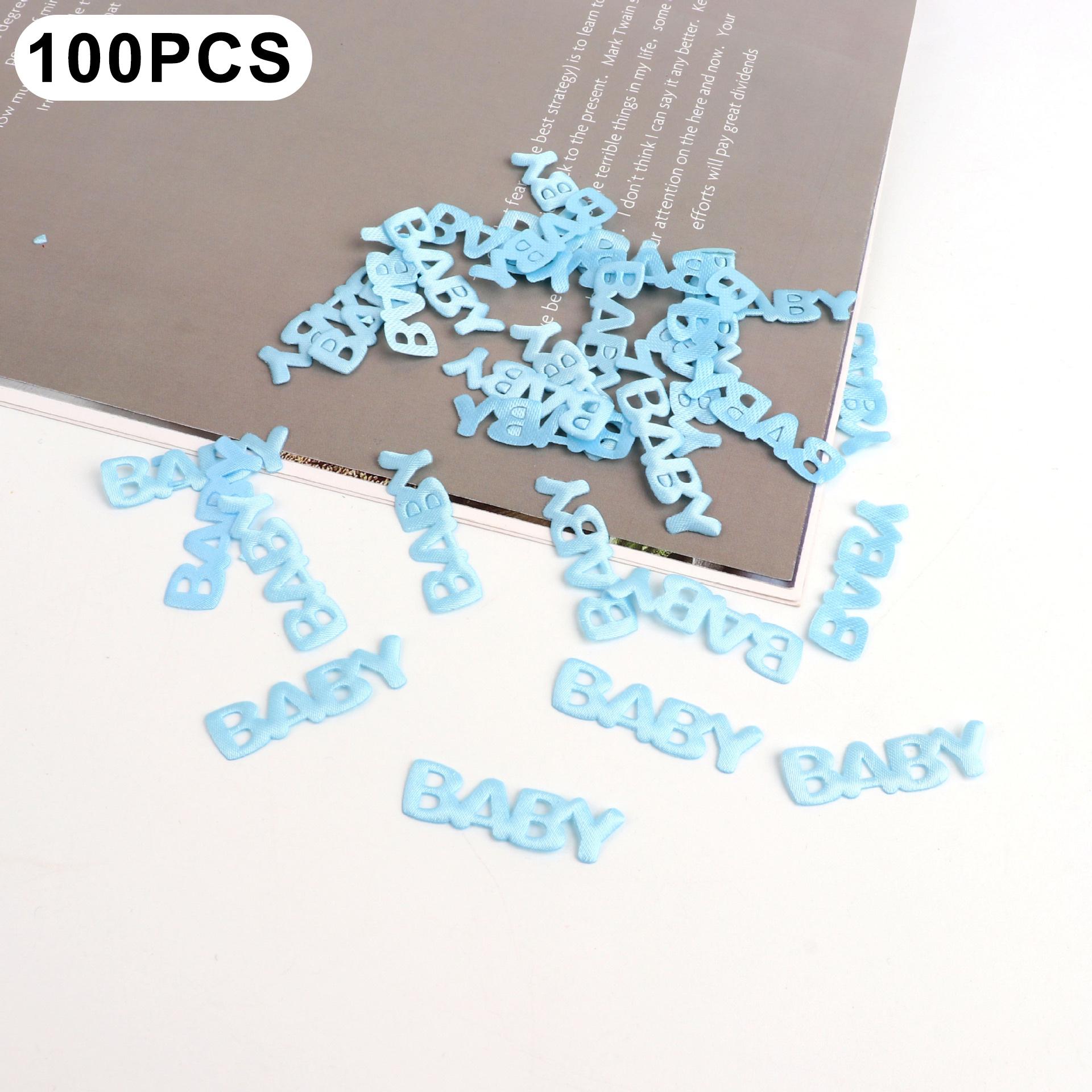 

100Pcs Baby Shower Birthday Party Decorations Sponge Cloth Letters Baptism Photo Props Blue