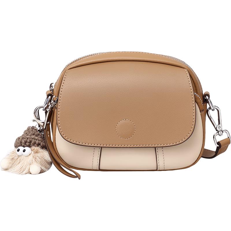 

Viney Women s Light Luxury Split Cowhide Small Round Crossbody Phone Bag