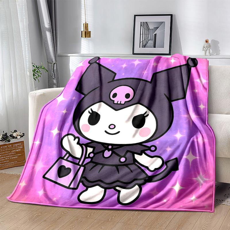 

1pc Kuromi s Halloween Adventure Blanket, Seasonal Home Decorative Throw, Unique Gift Idea, Living Room, Travel, Camping, Car Blankets, Beach, Office 130x150cm