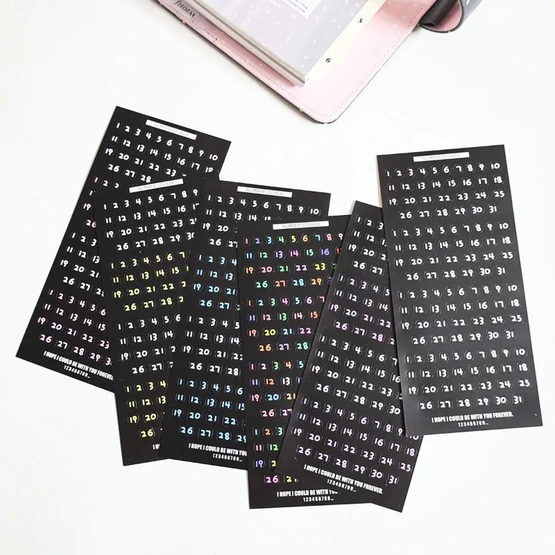 1 buc. Font drăguț pentru copii de desene animate Nr. 1 ~ 31 Autocolante de numere Calendar Planner Scrapbooking Jurnal Zi lunară Zilnic Oră Etichetă Decorare