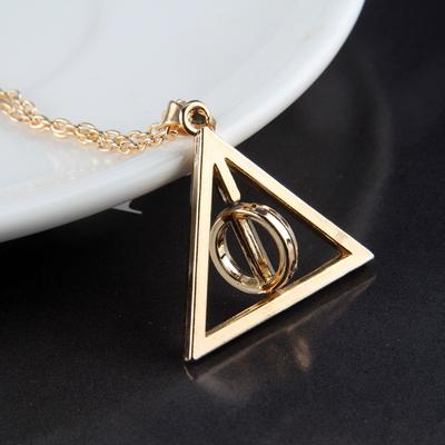 Triangle Necklace The Deathly Hallows Pendant Action Toy Figures Movie Trendy Jewelry Chain Women Men Accessary Choker Collares