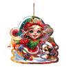 New Christmas Style Cute Girl Ornament: Acrylic Car Decoration & Backpack Pendant