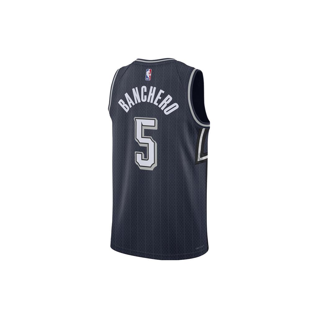 Nike Dri-Fit Alphanumeric Print Basketball Vest City Edition 2023/24 Season Paul Banchero #5 Men Tops College-Navy DX8514-421