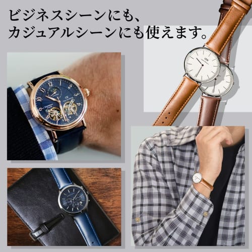 Anddat Genuine Leather Watch Replacement Band, Plain Color, 18mm, 19mm, 20mm, 21mm, 22mm, for Men (21mm, Camel). Stainless Steel, Affordable, Suitable