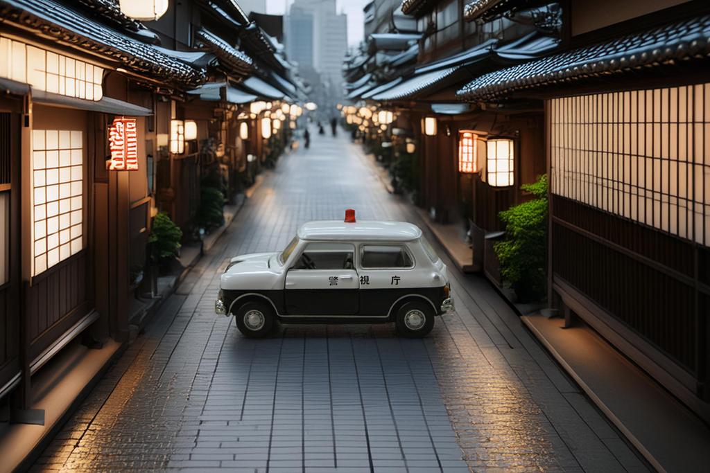 Tiny City Art Car Police Patrol Car Diecast Mini Car 1/50