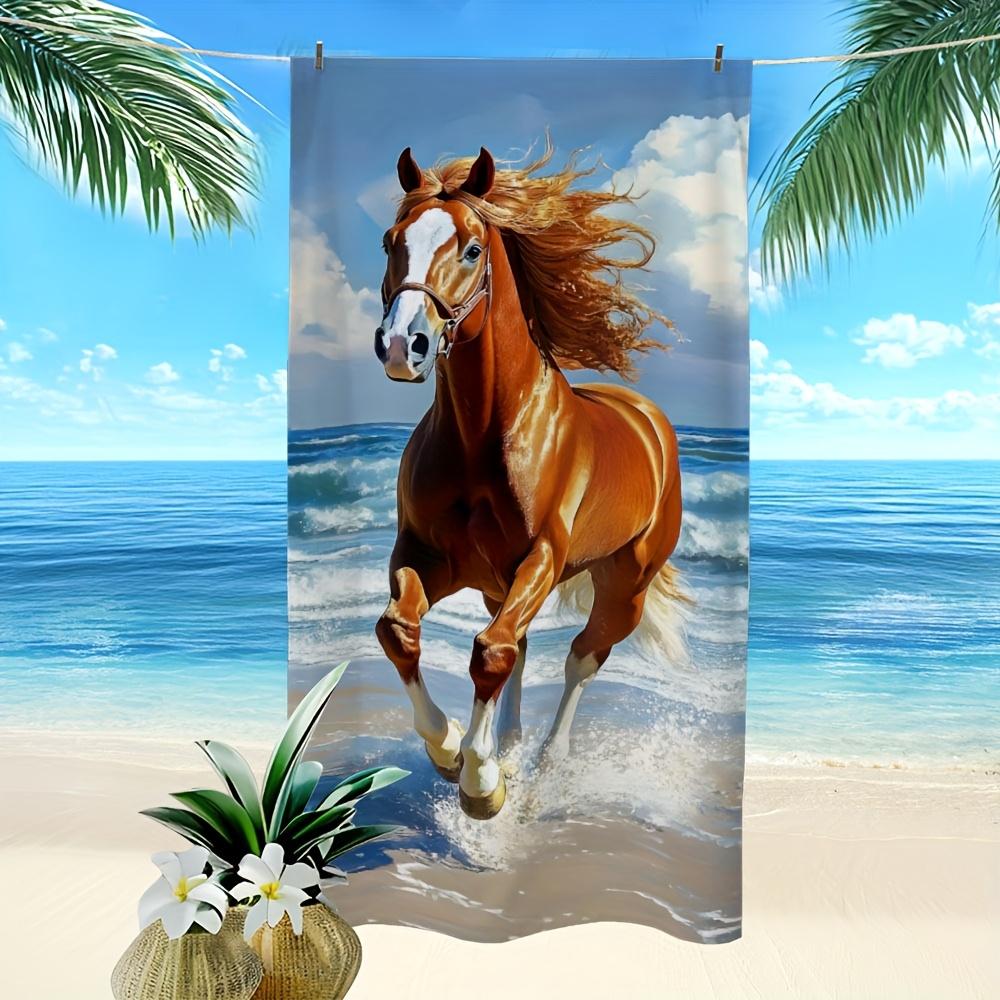 

Horse Print Microfiber Beach Towel Super Soft Quick Dry Lightweight Modern Style for Beach Pool Bath Yoga Fitness Camping Travel W30*H60(CM)