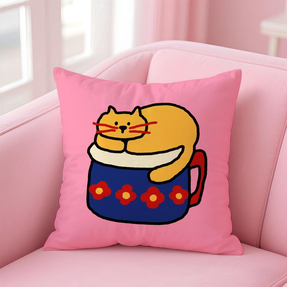 Happy D-Dog Cushion Cover Comfortable Reversible Pillow Cover Ideal for Car Sofa Bedroom & Beyond