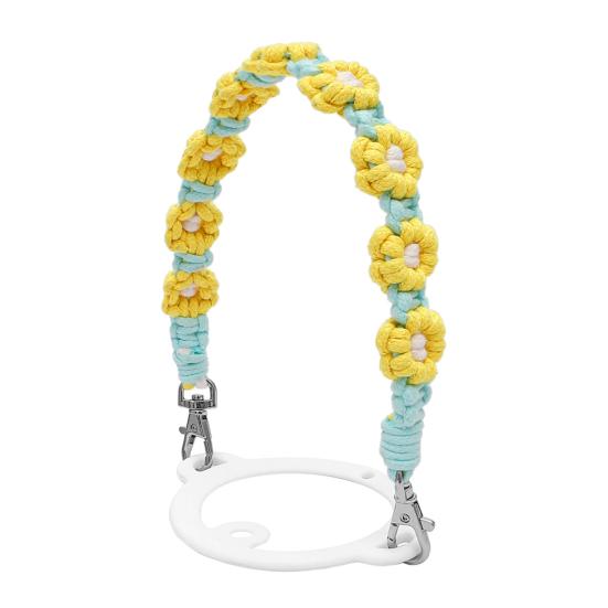 

Для бутылок 16-40 унций эластичные ручные плетеные цветочные аксессуары для бутылок для воды жёлто-зелёный