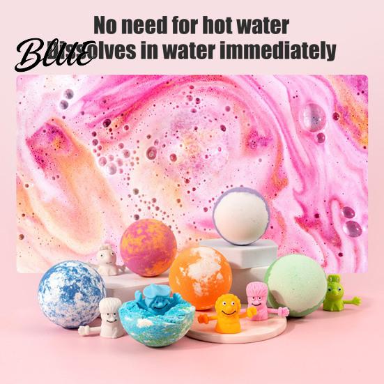 Scented Bath Bombs Salt with Surprise Toy Inside Plants Extract Essential Oils Handmade Spa Fizzies Ball Dry Skin Moisturizing Shower Relaxation Gift