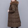 Woman Winter Coats Hooded Faux Fur Collar Elegant Thick Warm Plus Size Long Parkas Female Jacket