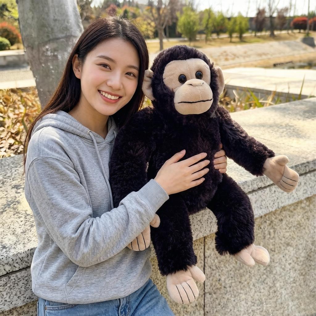 Household Items No.2 Men's 25Cm Soft Chimpanzee Wild Monkey Doll Stuffed Fuzzy Zoo Animal Plushie Gift