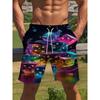 Men's 3D Dice Print Swim Shorts