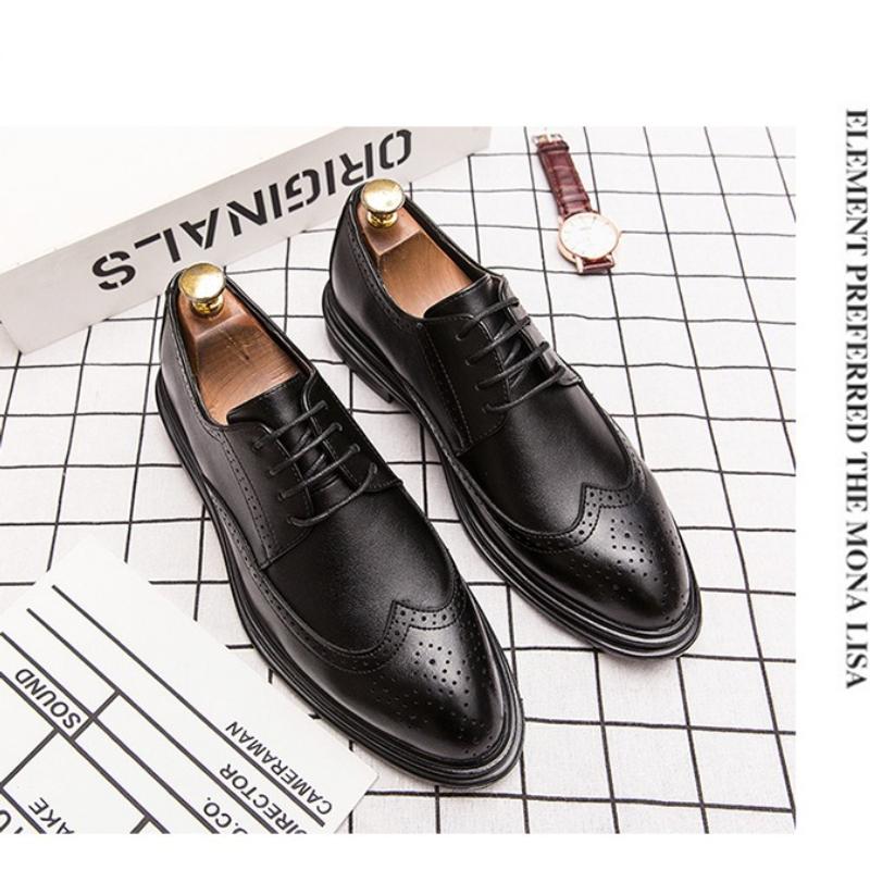 High Quality Brogues Leather Shoes Men Classic Men's Dress Shoes Formal Office Wedding For Men Casual Business