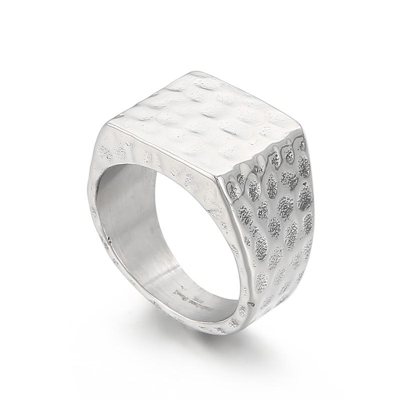 Kalen Stainless Steel Geometric Square Round Ring Men‘s Hip Pop Cool Boy Gift #7-#11 Chunky Anillos Polished Trend Jewelry