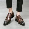 Britain Gentleman Black Brown Pointed Business Shoes Men Designer Monk Strap Loafers Formal Wedding Dress Homecoming Footwear