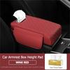 Nappa Leather Diamond-Embroidered Car Armrest Pad with Tissue Storage