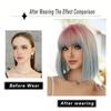 Women's Simulation Wig 30cm Hair Short Straight Wig Full Headgear Rose Hair Net Headdress Beauty Decoration Wig
