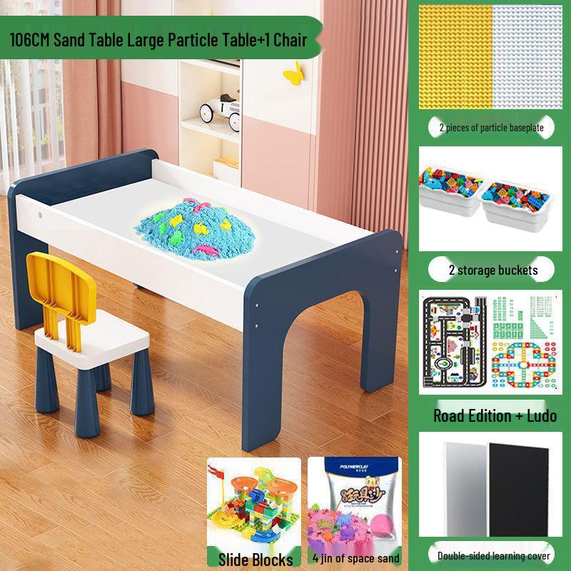 Children's Multifunctional Toy Table with Large Building Blocks