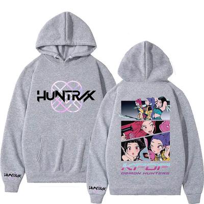 Manga K-pop Cazadores de Demonios Sudaderas con Capucha Hombre Mujer Retro Oversized Sudadera Polar Gótica Manga Larga con Capucha Ropa de Calle