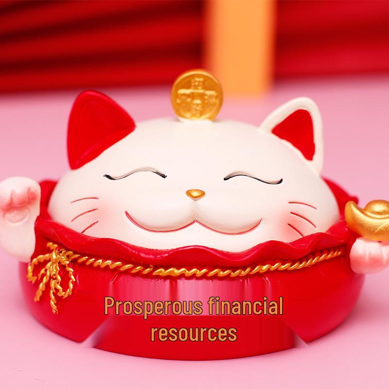 Festive Cat New Year Ornament - Creative Living Room Decoration & Entrance Craft Gift