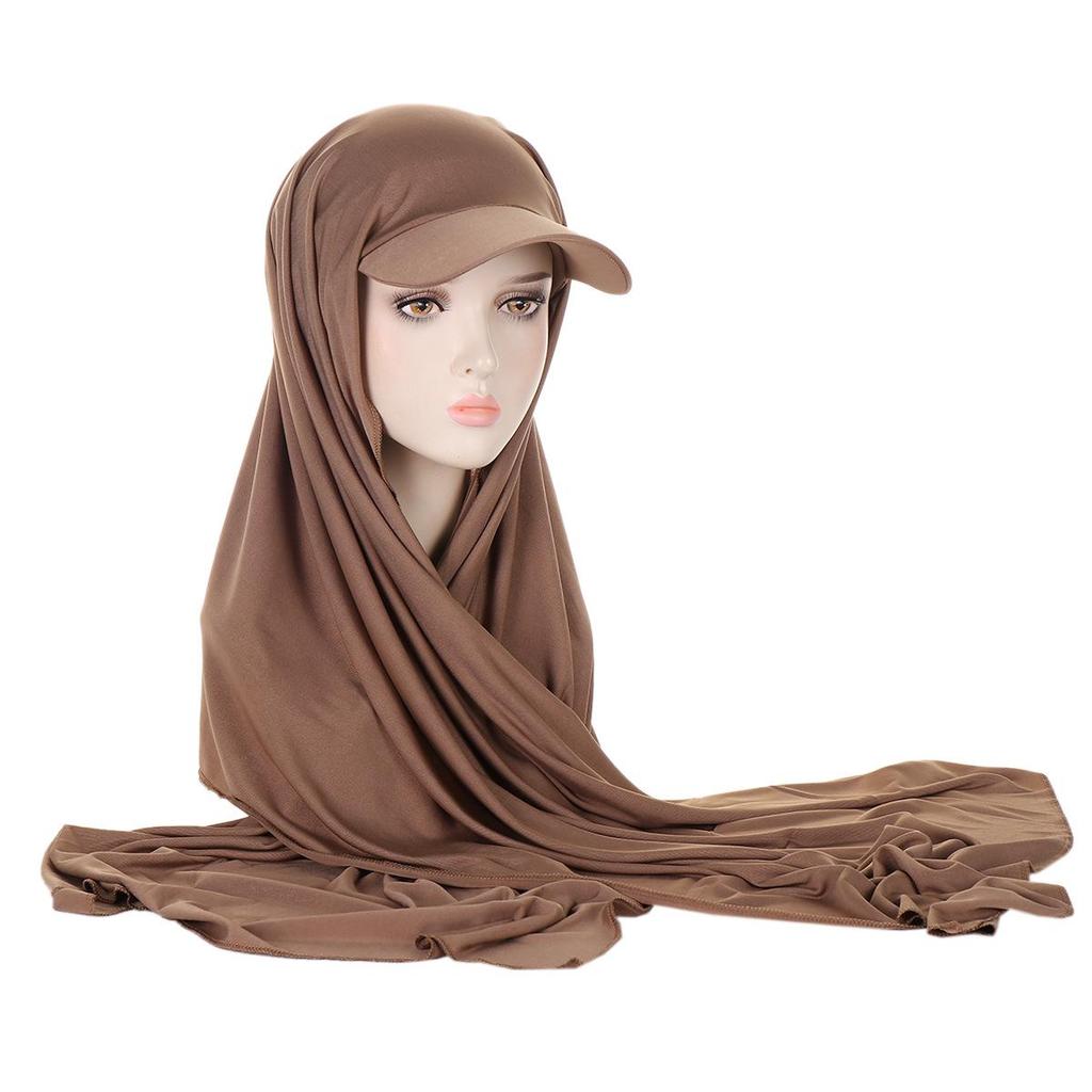Solid Color Women's Versatile Scarf Hat - Middle East Hijab Style