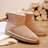 New leather snow boots women's fur integrated fleece thickened non-slip cotton shoes outdoor women's shoes