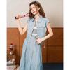 TERRE BLEUE Women's Summer Commuter Shirt & Skirt Set