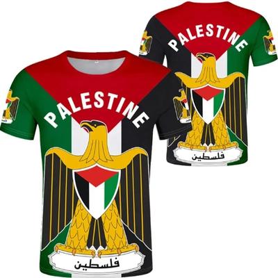 PALESTINE T-Shirt 3D tlačený Neformálne Street Letter Tričko Nation Flag Tate Palestina College Oversized Design Muži Ženy Oblečenie