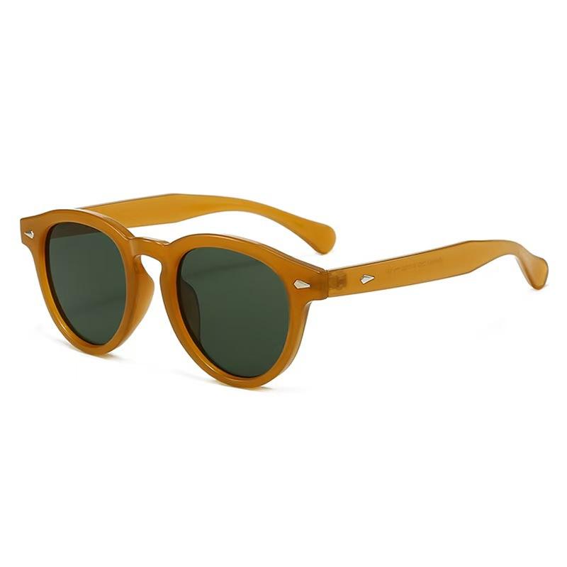 European and American new round frame rice nails light luxury simple fashion personalized street shooting men's and women's outdoor sunscreen versa