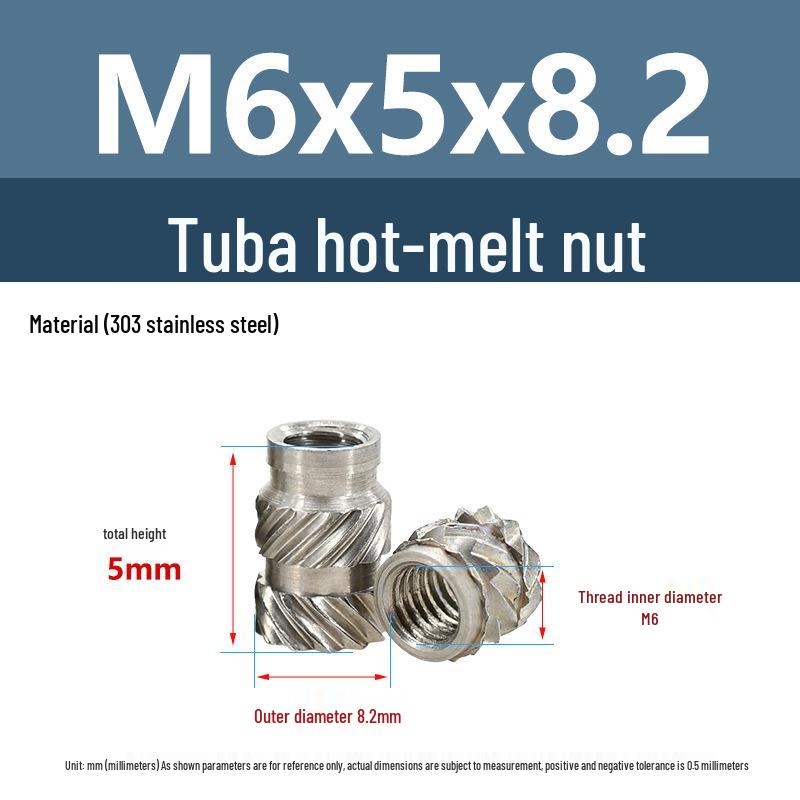 Stainless Steel Pre-embedded Injection Molding Knurled Nut M2M3M4