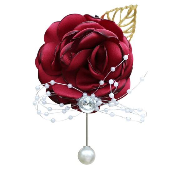 Yousheng Rose Wrist Corsage Boutonniere Fine Workmanship Rhinestone Corsage Elegant Wedding Flower Accessories