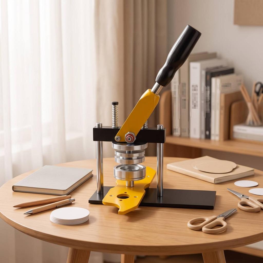 Button Maker Machine Hand-Press-Style Pin Press Tabletop for Craft Studios