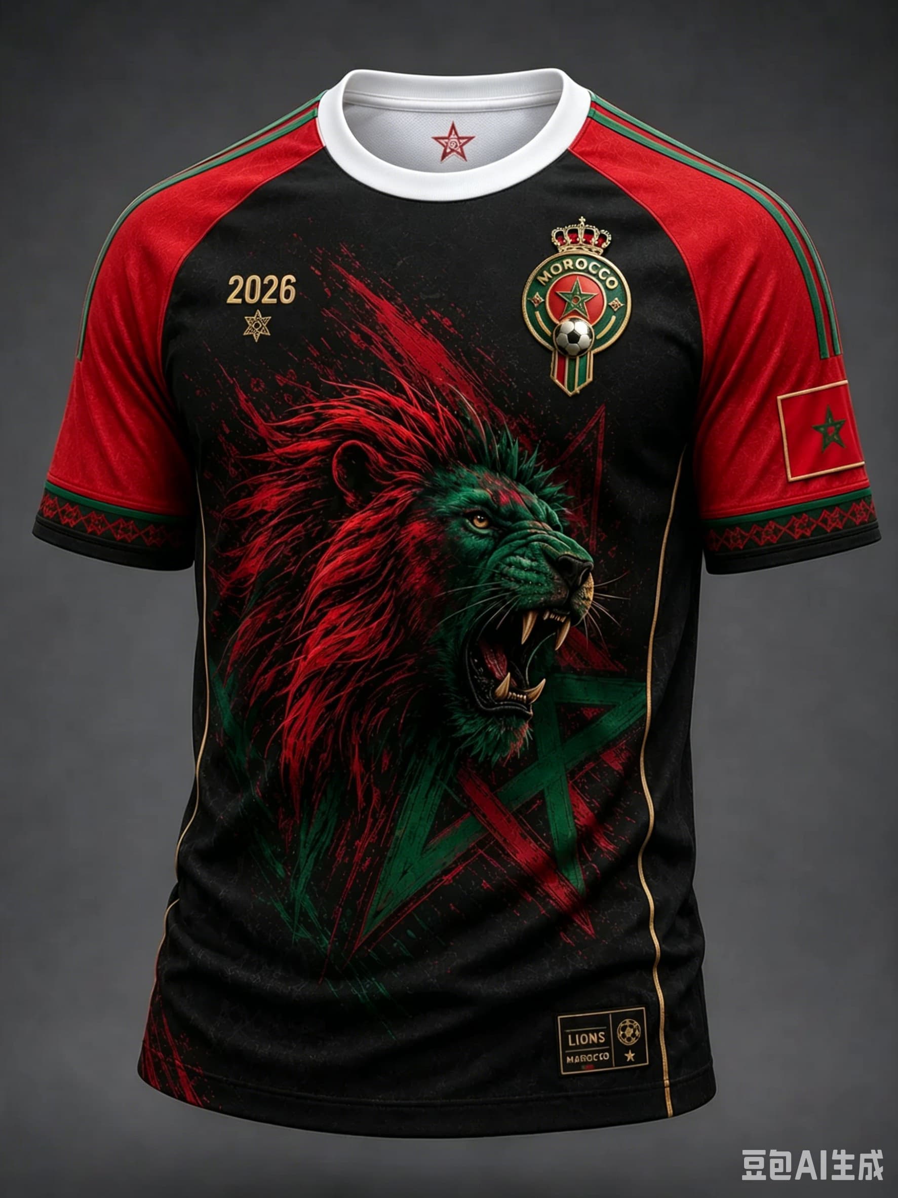 Huiteng14 Zomer Heet Verkocht Gezins Matching Marokko 3D Geprint Kortademig T-shirt Voetbalfan Sneldrogend Ademend Sport T-shirt 6XL