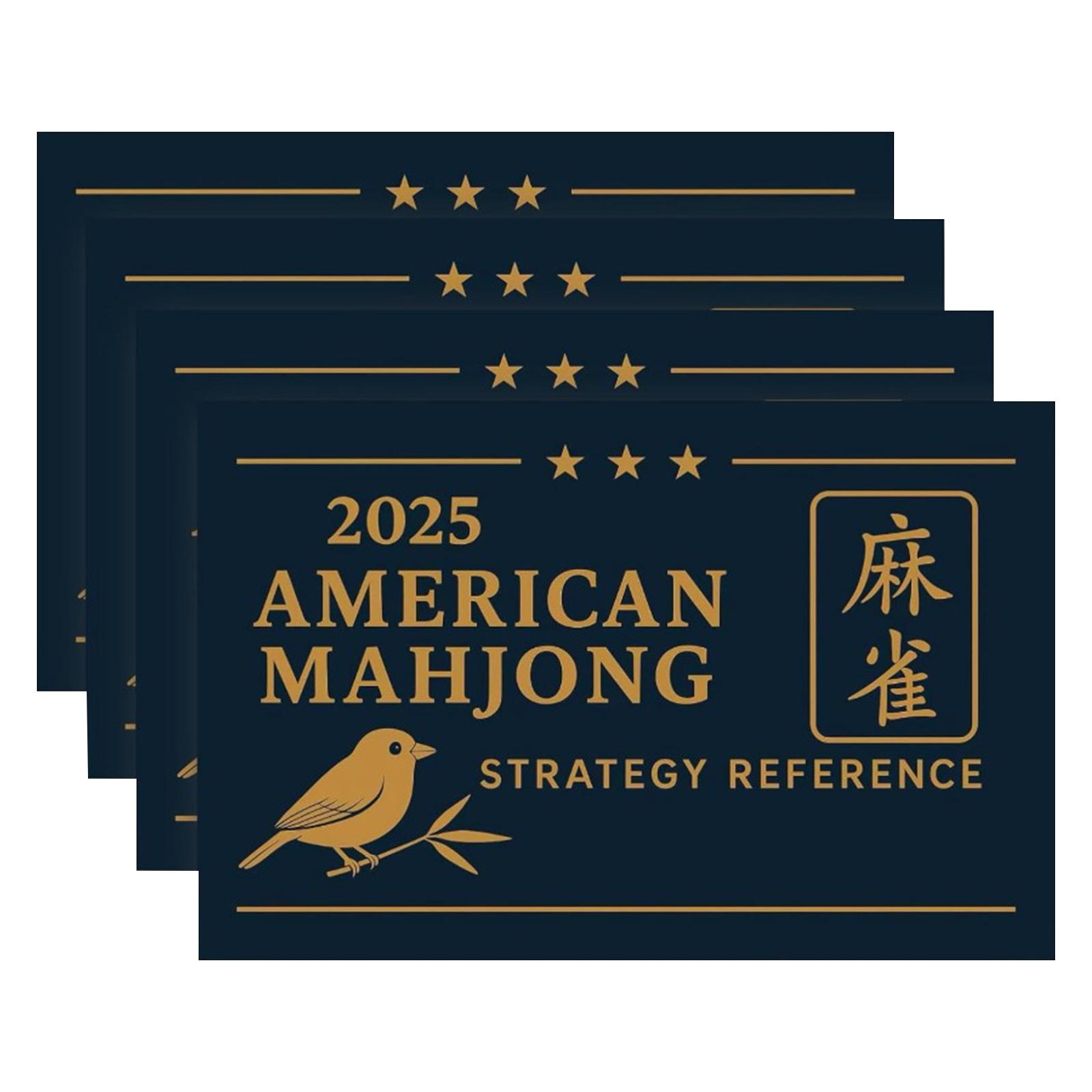 

Плитки маджонга 2025, Плитки американского маджонга с печатью крупным шрифтом, 4 листа Набор правил 2025 последней редакции, Легко читаемые плитки маджонга One Size