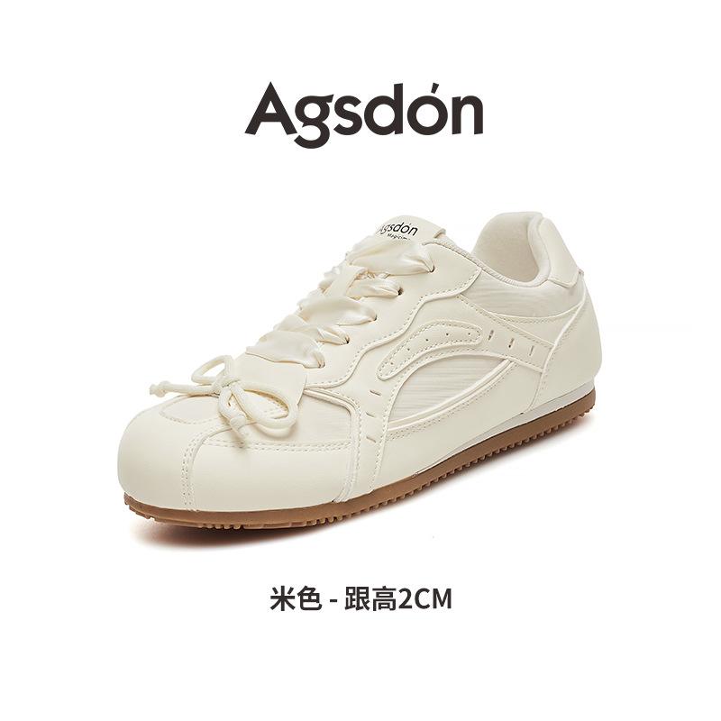 Augustus Dengde Training Shoes Women's 2025 New Summer Ballet Forrest Gump Sports Board Shoes Casual Flat White Shoes