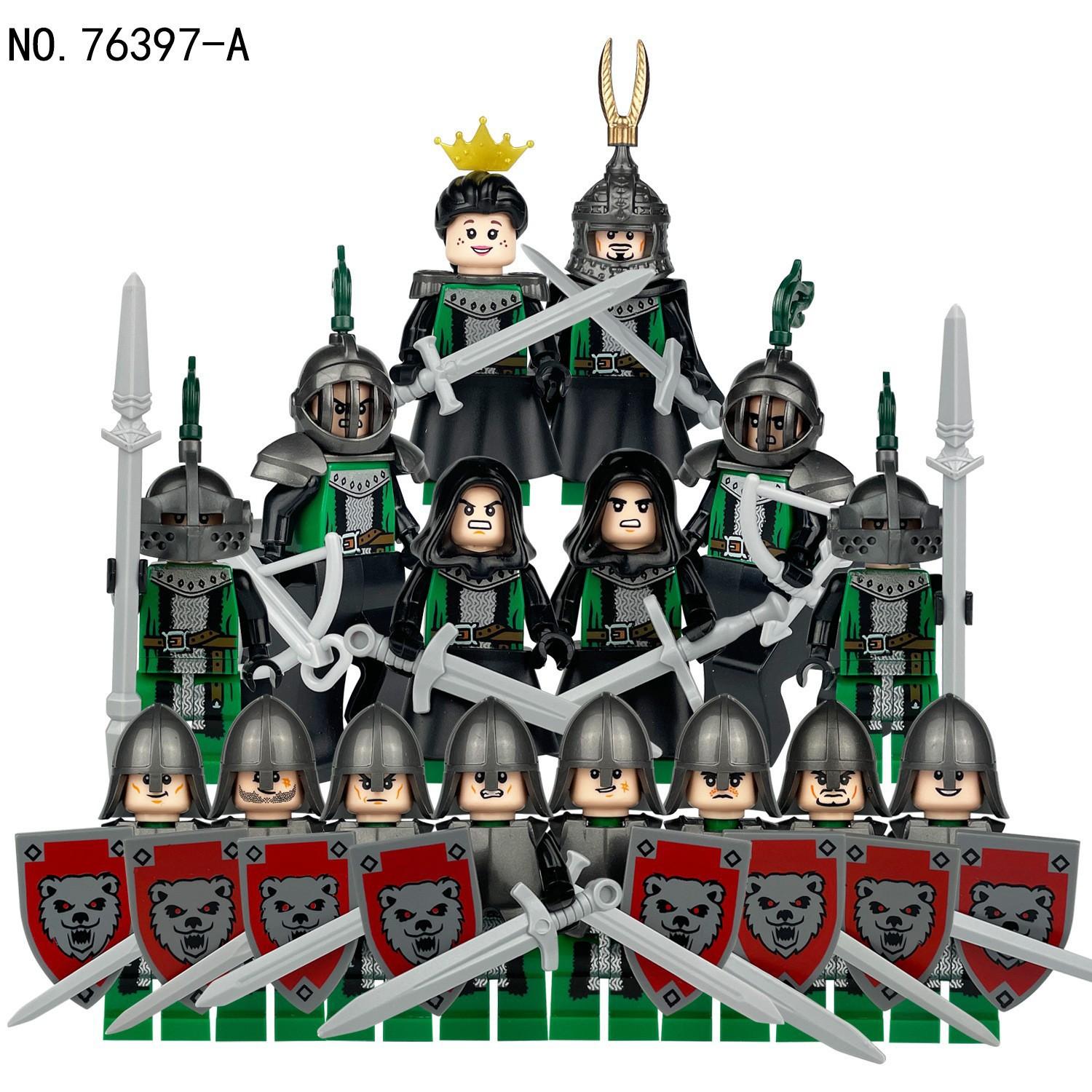 

16 76394Ab 76397Ab Medieval Knights Army Building Block Figurine Assembly Toy