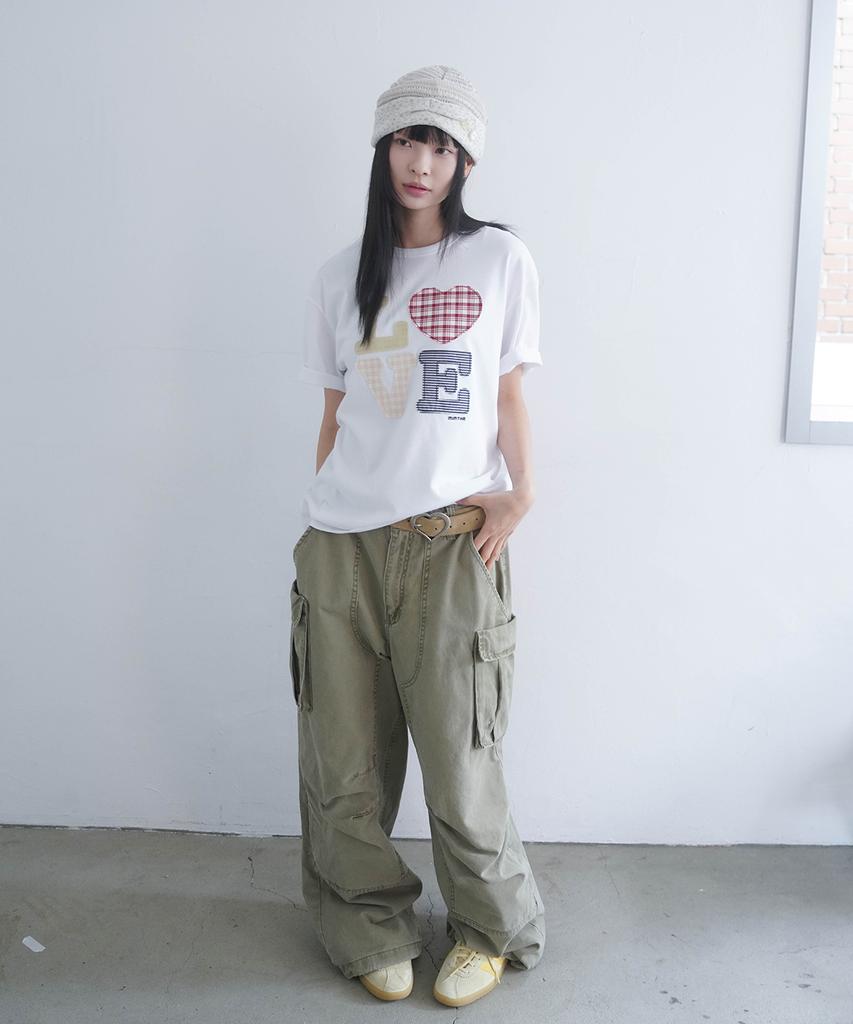 Mimdeowodeulobeu Hello World Patchwork Love T-Shirt_White