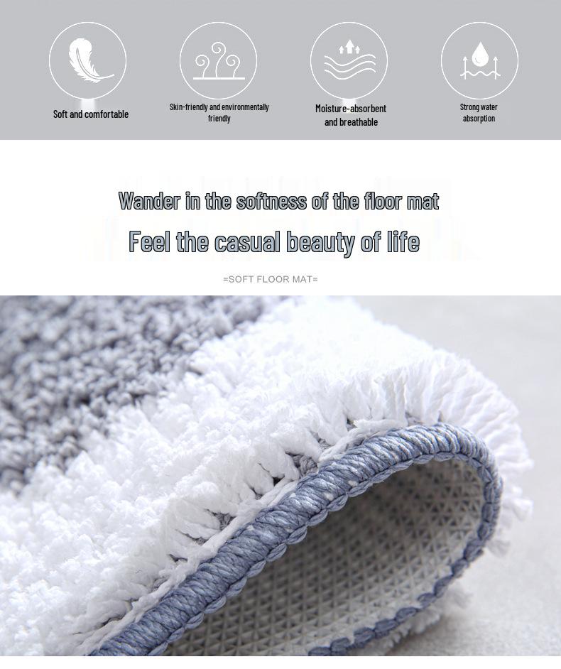 Nordic Absorbent Non-Slip Bathroom Mat for Doorway and Toilet 