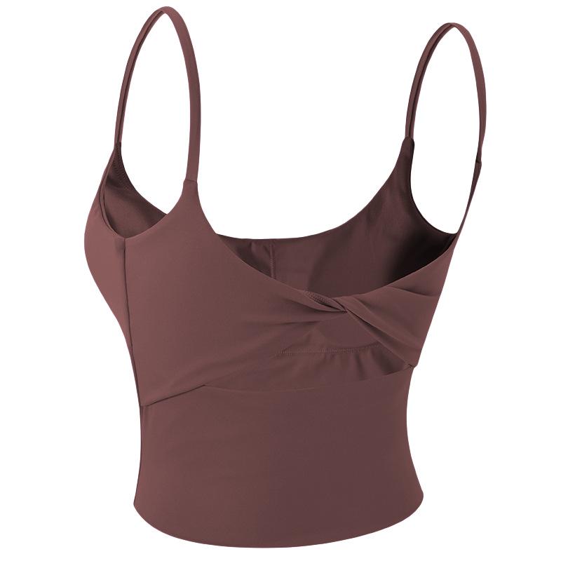 

Женский спортивный бюстгальтер премиум-класса для трансграничных видов спорта - Красивая спинка и поддержка для фитнеса, йоги, бега и пилатеса Large темно-коричневого