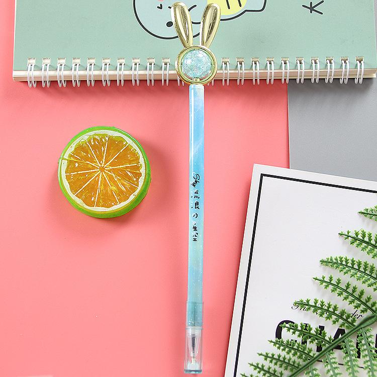 1 Piece Cute Cartoon Crystal Gel Ink Pens Kawaii Stationery Material Office School Supplies Gifts Gel Pen