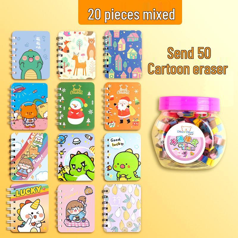 Cute Cartoon Girly Heart Mini Notebook - Portable Pocket Size