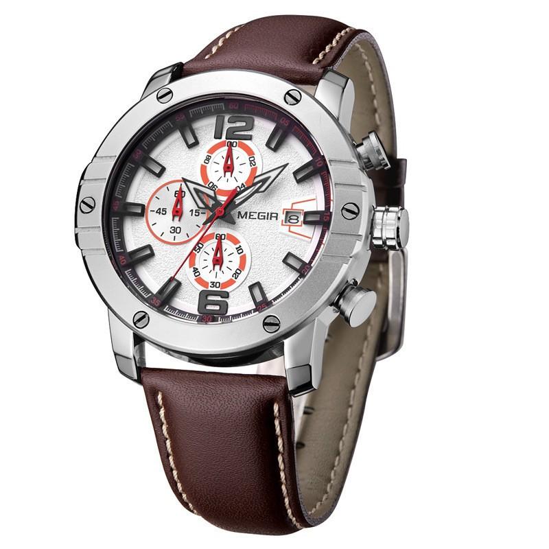 Men S Watch, Multifunctional Timing Waterproof Calendar Men S Quartz Watch 2046G
