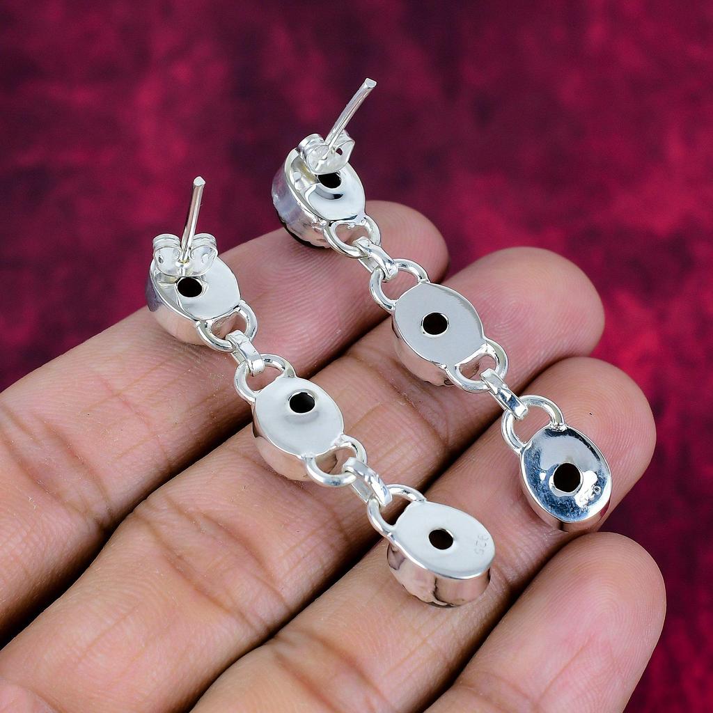 Labradorite 925 Solid Sterling Silver Earrings, Handmade Gemstone Earrings Jewelry, Gifts For Wife Brand New Earrings