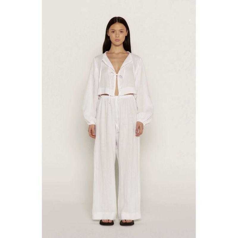 

Lazy Style Normcore Scandinavian Niche Style Vacation Suit Linen White Linen Suit(High quality) L
