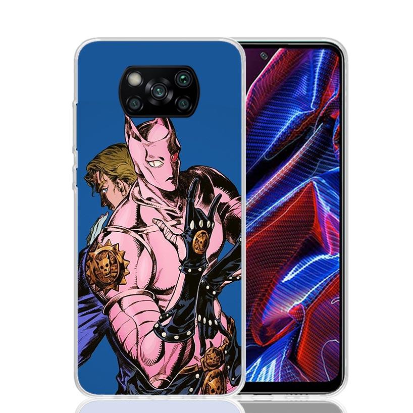 Anime JoJo Killer Queen Phone Case For Xiaomi Poco X7 X6 X5 Pro F7 Ultra Redmi 15C 15 13 13C 12 12C 10 10A 10C 9 9A 9C 9T Cover