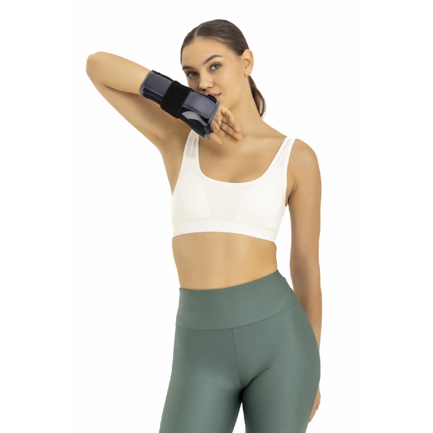 

609Бинт для поддержки большого пальца и запястья правой руки чёрный