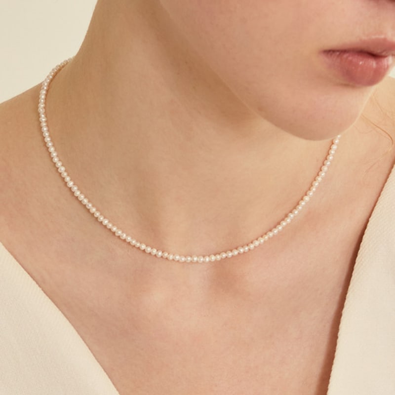 LUNNE [Renewal] Silver 925 Classic Freshwater Pearl Necklace #LSN32
