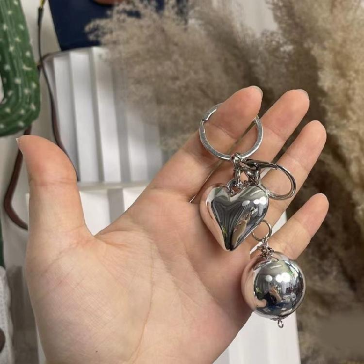 Fashion Heart Bowknot Beaded Keychain Pendant Backpack Handbag Charm Pendant Hangings Decoration Sweet Pendant Gift