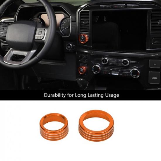 Four Wheel Drive 4WD / Trailer Switch Knob Trim Ring For Ford F150 + Orange